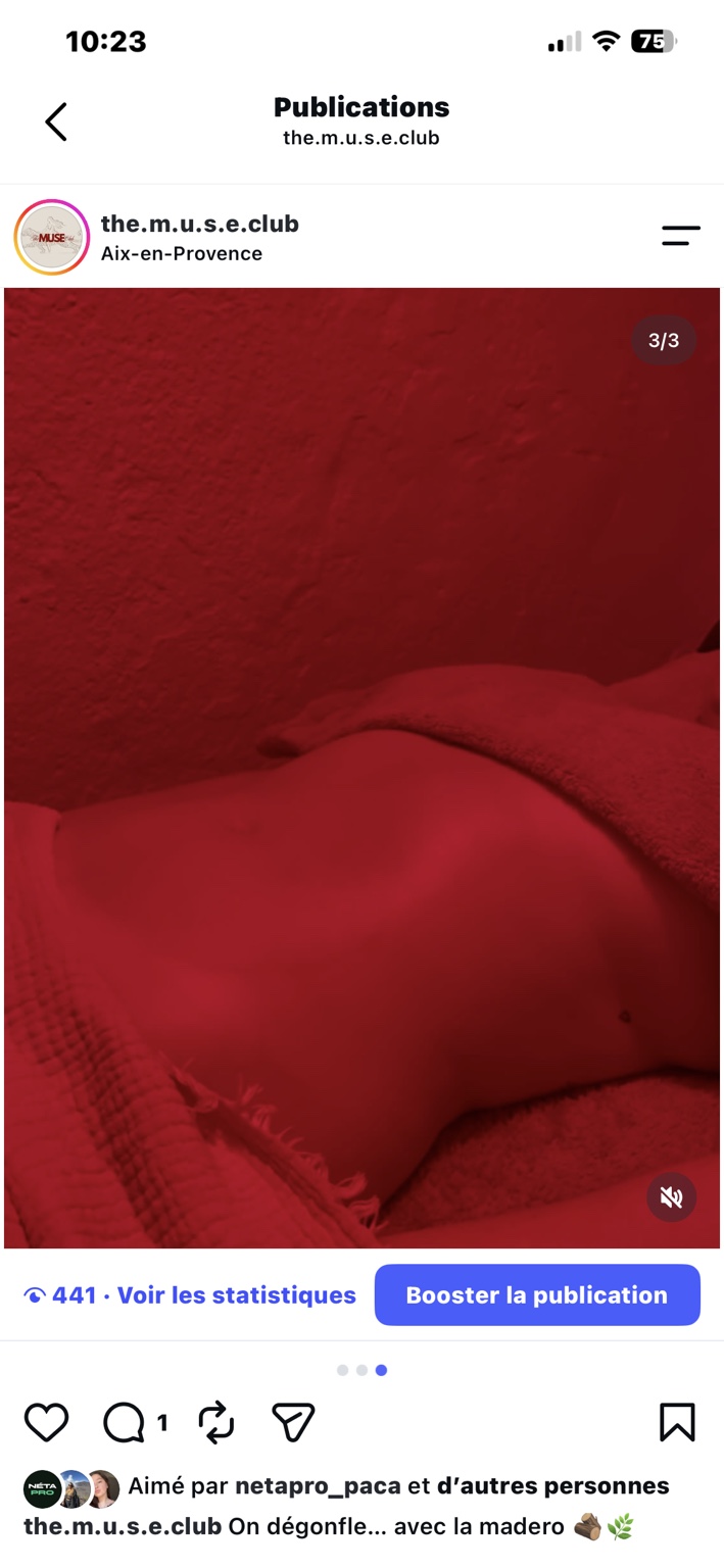 Après la prestation Belly Flow : photographie fournie par The Muse Club